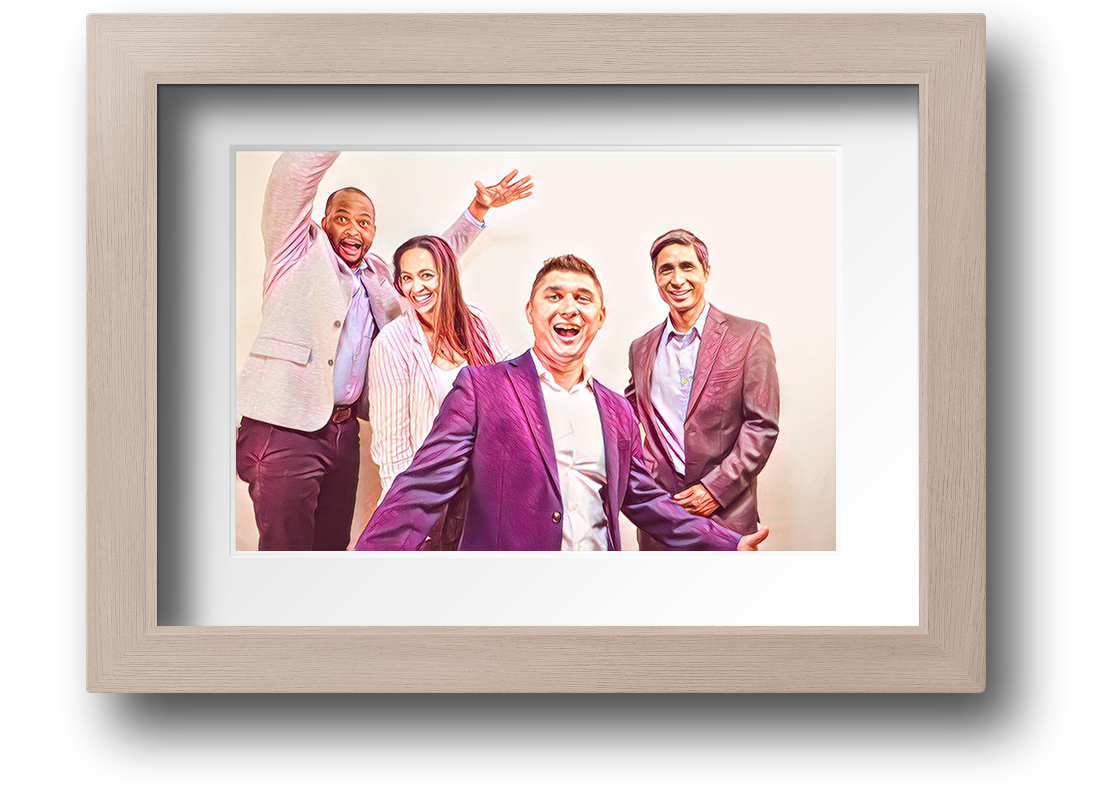 Framed photo of the team having some fun!